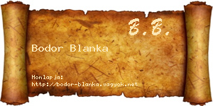 Bodor Blanka névjegykártya