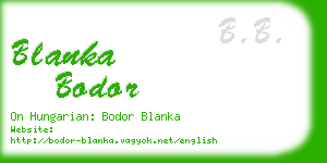 blanka bodor business card